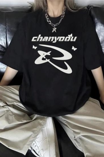 Siyah Unisex Chanyoou Street Style T-Shirt