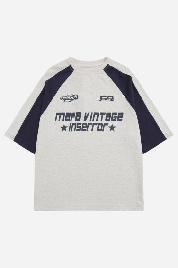 Gri Unisex Reglan Mafa Vintage İnserror T-Shirt