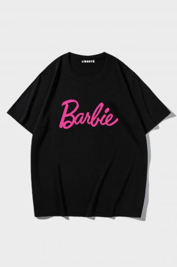 Siyah Unisex Barbie Yazılı T-shirt