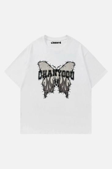 Beyaz Unisex Chanyoou Butterfly T-Shirt