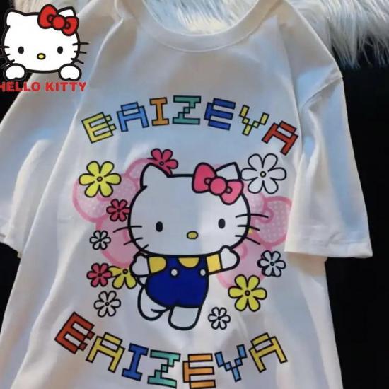 Beyaz Unisex Baizeya Hello Kitty T-shirt