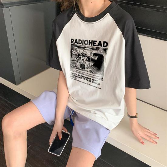 Radiohead Baskılı Reglan Kol Beyaz Unisex Oversize T-shirt