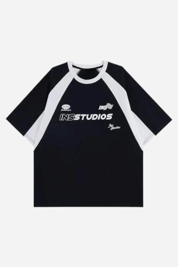 Siyah Unisex Reglan Y2K Insstudios T-Shirt