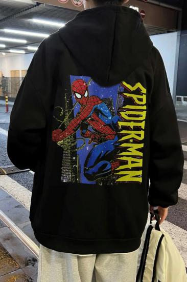 Sırt Baskılı Spiderman Karakter Sweatshirt