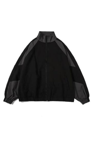 Siyah Füme Vintage Paraşüt Ceket