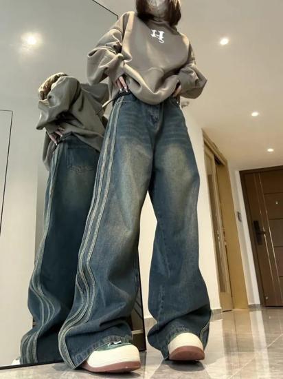 Vintage Wide Leg Jean Bol Paça Kot Pantolon